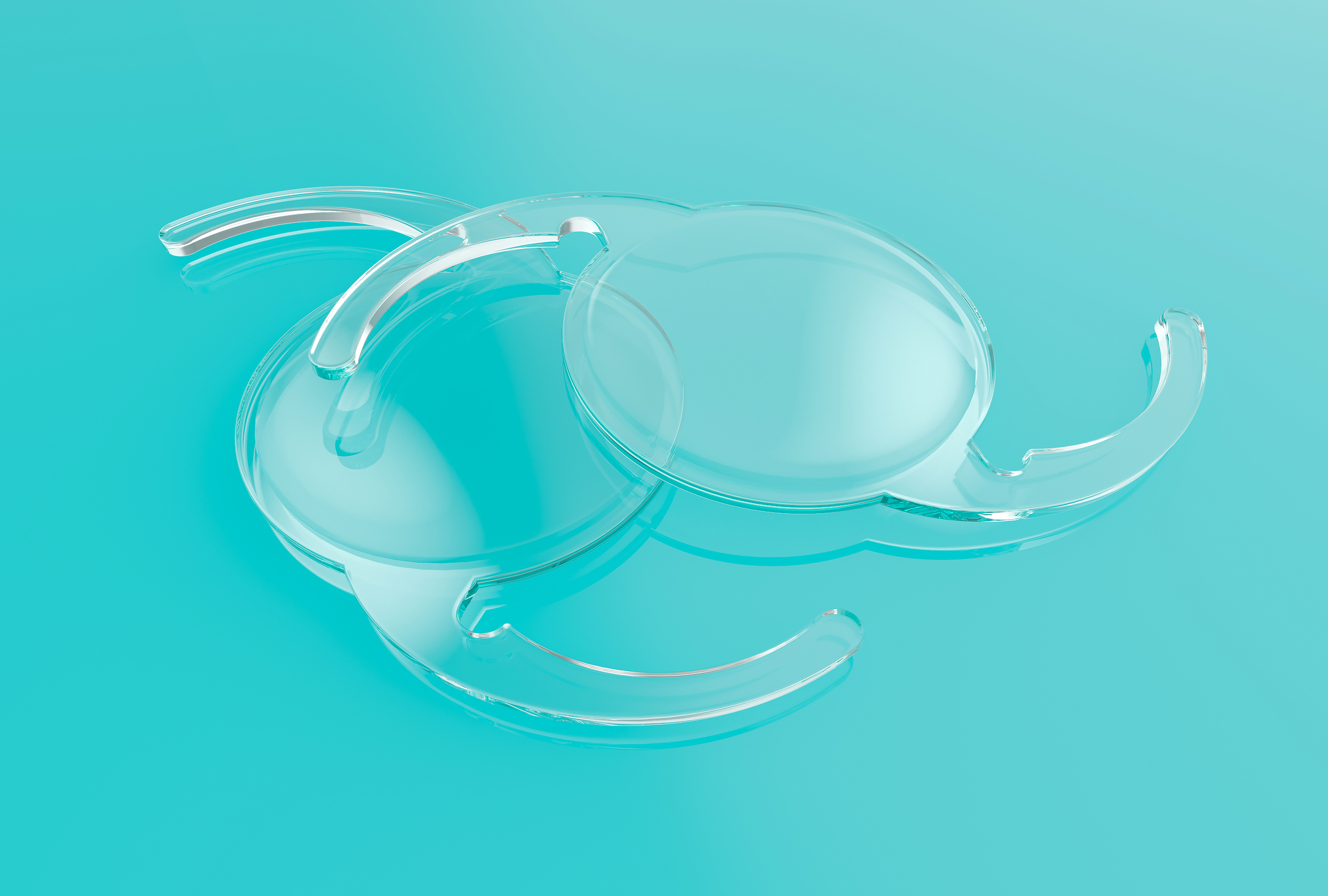 Intraocular lens implants iols shot on clear background